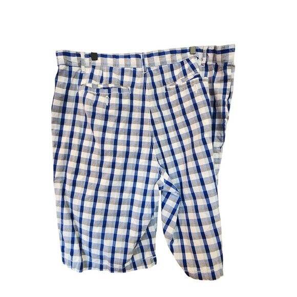 Ecko Unltd Blue & White Plaid Shorts Mens size 40 - Picture 2 of 3